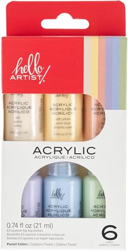 Acrylic Paint, Set of 6, Jewel Tone Colors, Vibrant, Rich Pigment, Non-Toxic, For Beginner Artists in Saudi Arabia