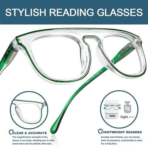 BLUELESS Women's Reading Glasses 10 Pairs Ladies Cat-eye Readers Patterned Design +0.50 in Saudi Arabia