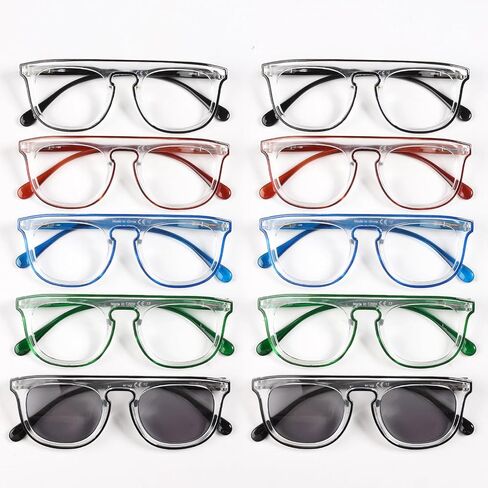 BLUELESS Women's Reading Glasses 10 Pairs Ladies Cat-eye Readers Patterned Design +0.50 in Saudi Arabia