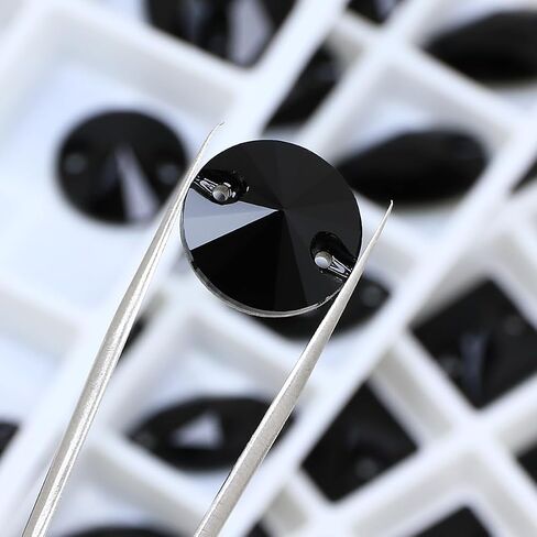 Rhinestones for Crafting,Black Glass Flatback Rhinestones 8MM-28MM 68PCS Mix Shape Crystals Gems for Crafts DIY Sew On Rhinestone for Dress Jewelry Shoes Design Art in Kuwait