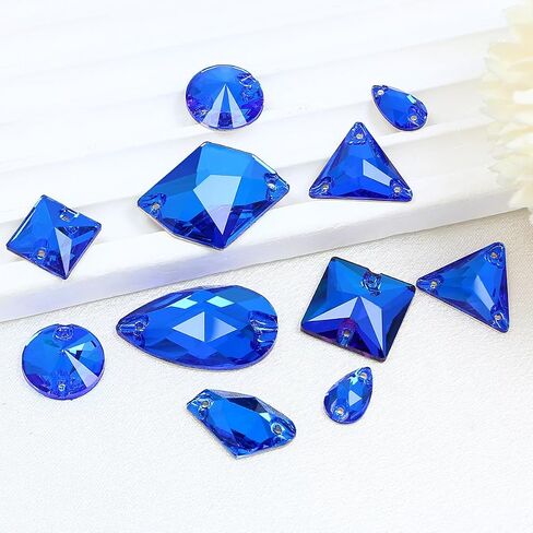 Rhinestones for Crafting,Black Glass Flatback Rhinestones 8MM-28MM 68PCS Mix Shape Crystals Gems for Crafts DIY Sew On Rhinestone for Dress Jewelry Shoes Design Art in Kuwait