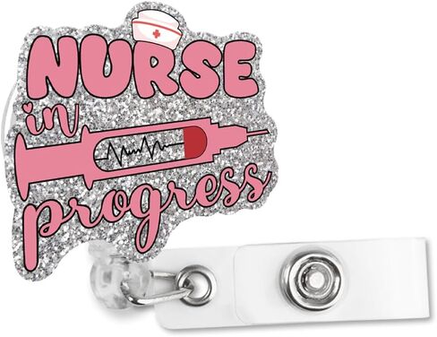 Live Laugh Toaster Bath Retractable Glitter Irregular Badge Reel with Alligator Clip, Cute Badge Holder Gift for Doctor Nurse Night Shift Pharmacy Medical Office Social Worker Volunteer Teacher in Saudi Arabia