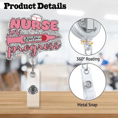 Live Laugh Toaster Bath Retractable Glitter Irregular Badge Reel with Alligator Clip, Cute Badge Holder Gift for Doctor Nurse Night Shift Pharmacy Medical Office Social Worker Volunteer Teacher in Saudi Arabia