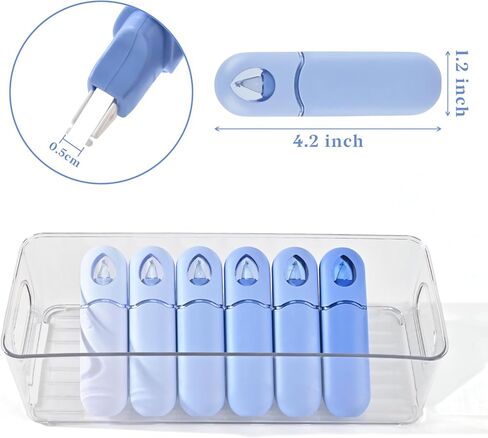 Temiary 12Pcs Cute White Out Correction Tape, Easy to Use Whiteout Correction Pens, 1/5 x 236in Smooth Writing & Aesthetic Office School Supplies (Blue) in Kuwait