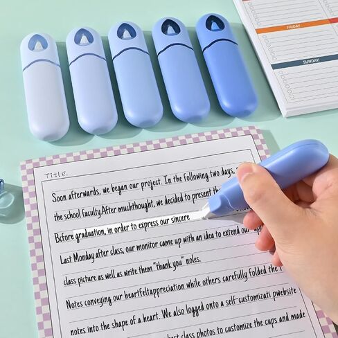 Temiary 12Pcs Cute White Out Correction Tape, Easy to Use Whiteout Correction Pens, 1/5 x 236in Smooth Writing & Aesthetic Office School Supplies (Blue) in Kuwait