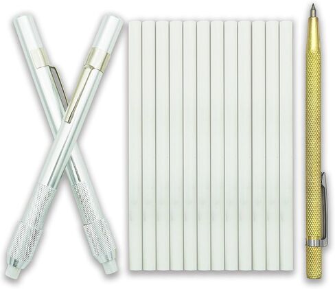 Flat Soapstone Holder Set Pack of 12pcs, Mark White Clear and Removable Markings, 10pcs Flat Soapstone Replacement, Best for Welding in Saudi Arabia