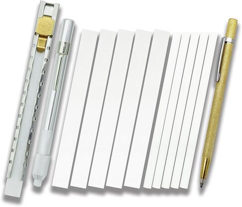 Flat Soapstone Holder Set Pack of 12pcs, Mark White Clear and Removable Markings, 10pcs Flat Soapstone Replacement, Best for Welding in Saudi Arabia