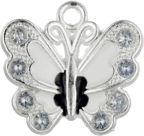 Rubyca Silver Butterflate Butterfly Charm Beads Fendants for Jewelry Making DIY 28pcs Mix in Kuwait