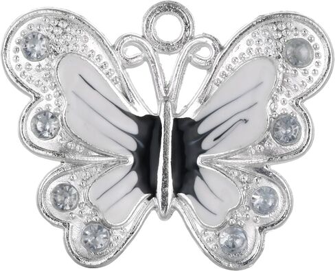 Rubyca Silver Butterflate Butterfly Charm Beads Fendants for Jewelry Making DIY 28pcs Mix in Kuwait