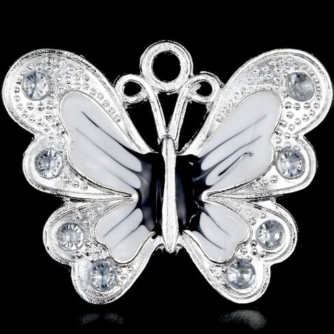 Rubyca Silver Butterflate Butterfly Charm Beads Fendants for Jewelry Making DIY 28pcs Mix in Kuwait