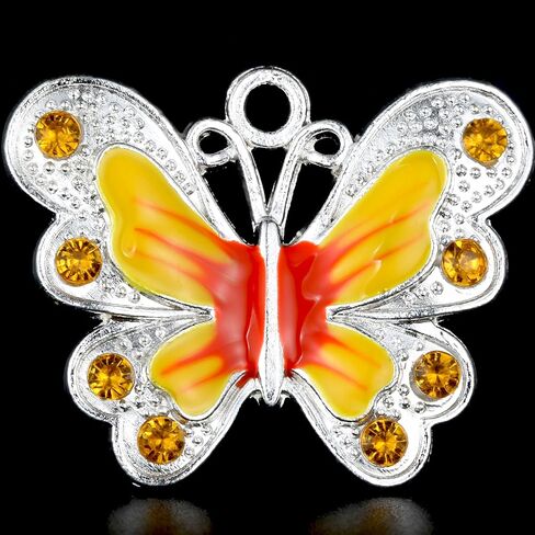 Rubyca Silver Butterflate Butterfly Charm Beads Fendants for Jewelry Making DIY 28pcs Mix in Kuwait