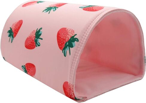 Handmade Small Animal Tunnel Sleeping Hideout Cave Nest with Canvas for Hedgehog Guinea Pig Hamster Rat Ferret Hamster Squirrel and Other Small Animal Beds (Strawberry) in Kuwait