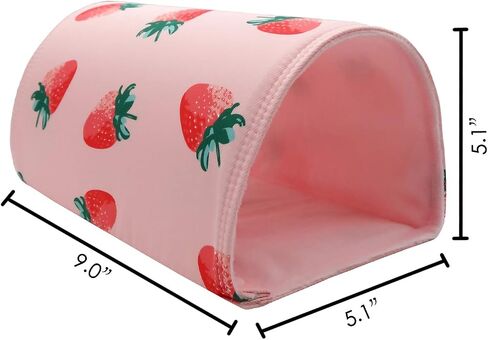 Handmade Small Animal Tunnel Sleeping Hideout Cave Nest with Canvas for Hedgehog Guinea Pig Hamster Rat Ferret Hamster Squirrel and Other Small Animal Beds (Strawberry) in Kuwait