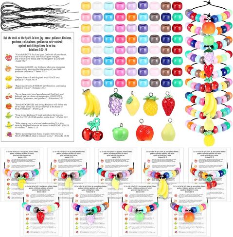 18 Set DIY Religious Spirit Bead Bracelets Gift Bulk Christian Cards Bracelets Craft Kit with Motivational Wristband Faith Holy Week Gifts for Church Sunday School Mother's Day(Stone) in Saudi Arabia