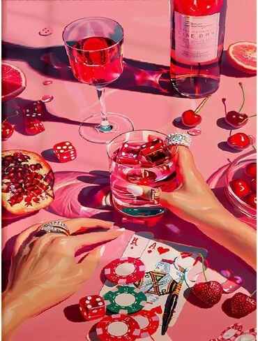 mjcakrn Paint by Number Kits for Adults Beginners, Easy Acrylic Simple Adults Paint by Number Kits, DIY Watercolor Paint by Numbers Kits on Canvas Without Frame for Home Wall Decor 16x20inch in Kuwait