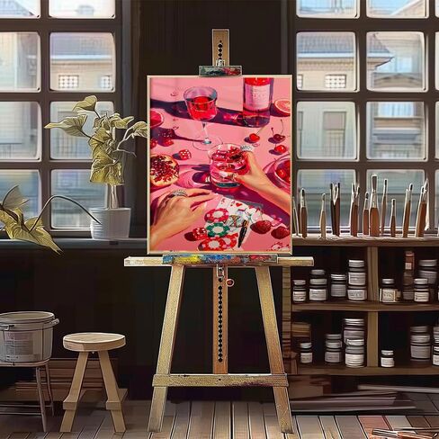 mjcakrn Paint by Number Kits for Adults Beginners, Easy Acrylic Simple Adults Paint by Number Kits, DIY Watercolor Paint by Numbers Kits on Canvas Without Frame for Home Wall Decor 16x20inch in Kuwait