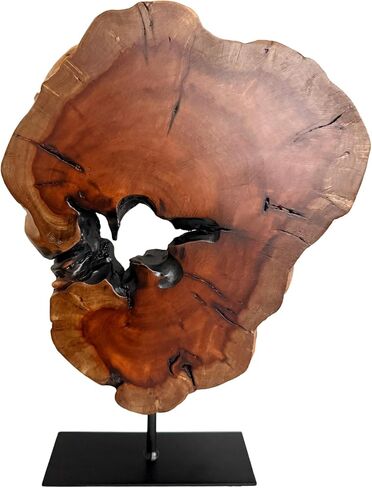 THY COLLECTIBLES Irregular Handcarved Root Wood Sculpture, Wood Tabletop Abstract Standing Sculpture for Home Decor Natural Edge Tabletop Statue (Large) in Kuwait