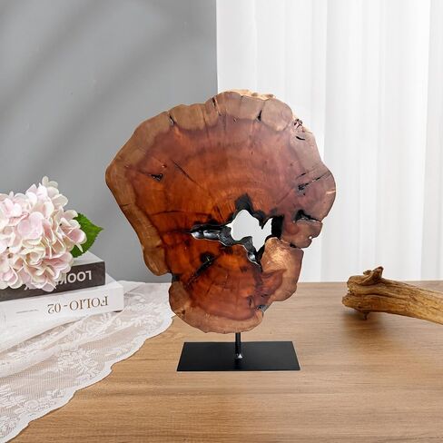 THY COLLECTIBLES Irregular Handcarved Root Wood Sculpture, Wood Tabletop Abstract Standing Sculpture for Home Decor Natural Edge Tabletop Statue (Large) in Kuwait