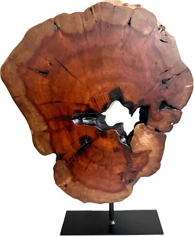THY COLLECTIBLES Irregular Handcarved Root Wood Sculpture, Wood Tabletop Abstract Standing Sculpture for Home Decor Natural Edge Tabletop Statue (Large) in Kuwait