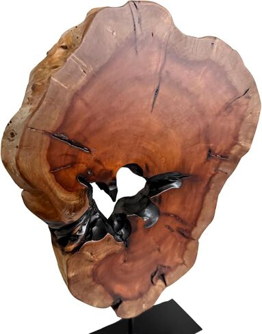 THY COLLECTIBLES Irregular Handcarved Root Wood Sculpture, Wood Tabletop Abstract Standing Sculpture for Home Decor Natural Edge Tabletop Statue (Large) in Kuwait