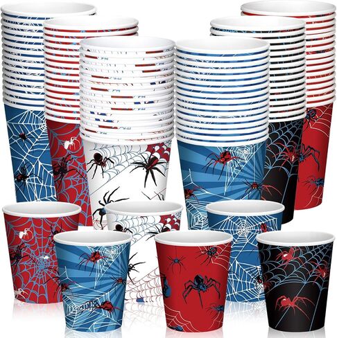 100 Pcs 9 oz Spider Disposable Paper Cups Spider Party Supplies Bulk Party Disposable Coffee Cups for Tea Beverage Hot Cold Drinking Holiday Picnic Cocktail Wedding Home Offices in Kuwait