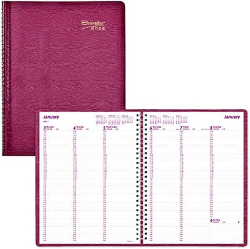 Brownline® 2025 Essential Weekly Planner, Appointment Book, 12 Months, January to December, Twin-Wire Binding, 11" x 8.5", Red (CB950.RED-25) in Kuwait