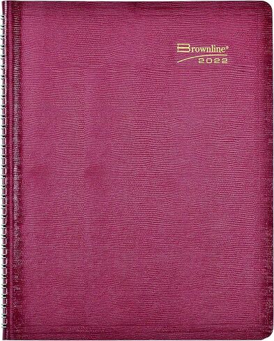Brownline® 2025 Essential Weekly Planner, Appointment Book, 12 Months, January to December, Twin-Wire Binding, 11" x 8.5", Red (CB950.RED-25) in Kuwait