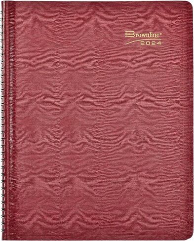 Brownline® 2025 Essential Weekly Planner, Appointment Book, 12 Months, January to December, Twin-Wire Binding, 11" x 8.5", Red (CB950.RED-25) in Saudi Arabia