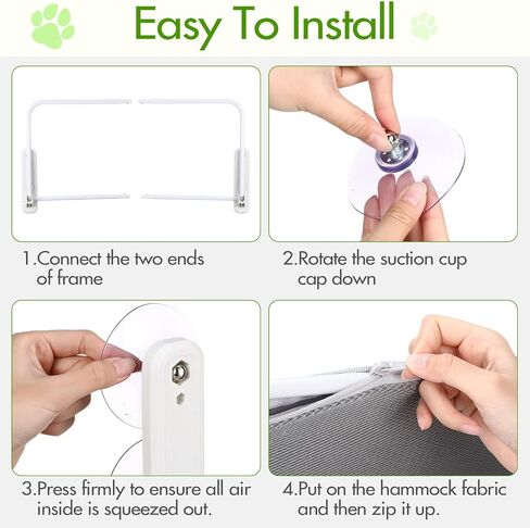 Geelin 3 Pack Cat Window Perch Seat Cordless with 4 Suction Cups, Reversible Cover, Foldable Cat Hammock Bed Window Ledge Shelf for Indoor Inside Large Kittens (Grey) in Saudi Arabia