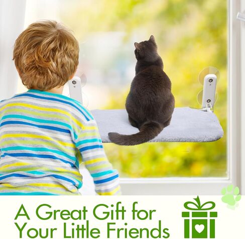 Geelin 3 Pack Cat Window Perch Seat Cordless with 4 Suction Cups, Reversible Cover, Foldable Cat Hammock Bed Window Ledge Shelf for Indoor Inside Large Kittens (Grey) in Saudi Arabia