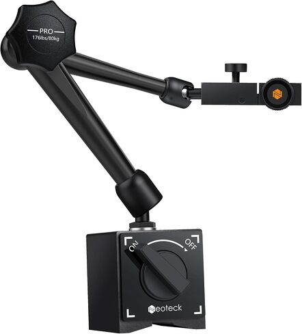 Neoteck 132lbs/60kg Max Pull Steel Magnetic Base for Digital Dial Indicator with 3/8 inch (9.52mm) Clamping Hole Adjustable Test Indicator Holder Weighs 671g Widely Used in 3D Printer and Lathe in Kuwait