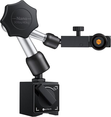 Neoteck 132lbs/60kg Max Pull Steel Magnetic Base for Digital Dial Indicator with 3/8 inch (9.52mm) Clamping Hole Adjustable Test Indicator Holder Weighs 671g Widely Used in 3D Printer and Lathe in Kuwait