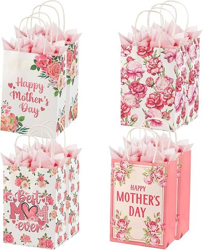 Colodeol 8 Pcs Father's Day Bags with Tissue Paper，Medium Small Fathers Day Bag with Handles Fathers Paper Treat Candy bags Bulk for Dad Grandpa Father in law in Saudi Arabia