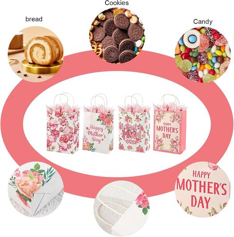 Colodeol 8 Pcs Father's Day Bags with Tissue Paper，Medium Small Fathers Day Bag with Handles Fathers Paper Treat Candy bags Bulk for Dad Grandpa Father in law in Saudi Arabia