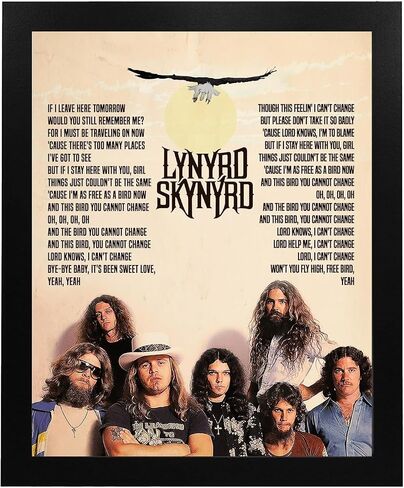 Free Bird- Music Wall Art Decor, Lynyrd Skynyrd Retro Song Lyrics Wall Art Sign, Classic Vintage 70's Rock Music Poster Print Ideal For for Home Decor, Office Decor, or Studio Decor. Unframed-11x14" in Kuwait