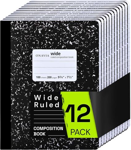Composition Notebook Wide Ruled 6 Pack, 200 Pages (100 Sheets), 9-3/4 x 7-1/2, Marble Composition Books Bulk, Notebooks for School, Work, Office, Hard Cover Comp Book, School Supplies, Pink in Saudi Arabia