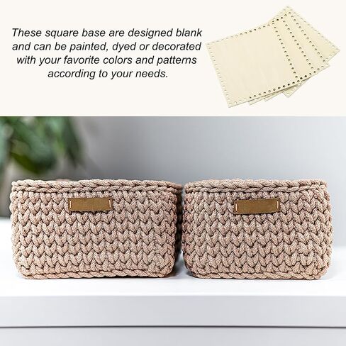 PATIKIL 8 x 8 Inch Crochet Basket Base, 2 Pcs Basket Bottoms Square Wood Base Shaper Bag Making Supplies Weaving Knitting Kit for Crochet Shoulder Bag Handbag Purse Craft in Kuwait