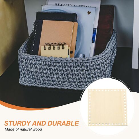 PATIKIL 8 x 8 Inch Crochet Basket Base, 2 Pcs Basket Bottoms Square Wood Base Shaper Bag Making Supplies Weaving Knitting Kit for Crochet Shoulder Bag Handbag Purse Craft in Kuwait