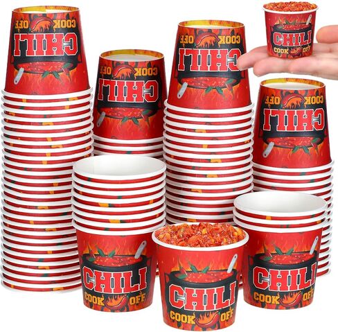 300 Pcs Chili Cook off Tasting Cups 2 oz Paper Cups Chili Cook off Portion Cups Disposable Food Sample Cups for Chili Cook off Competition Mexican Party Cooking Supplies in Saudi Arabia