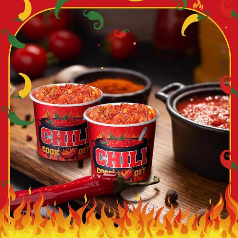 300 Pcs Chili Cook off Tasting Cups 2 oz Paper Cups Chili Cook off Portion Cups Disposable Food Sample Cups for Chili Cook off Competition Mexican Party Cooking Supplies in Saudi Arabia