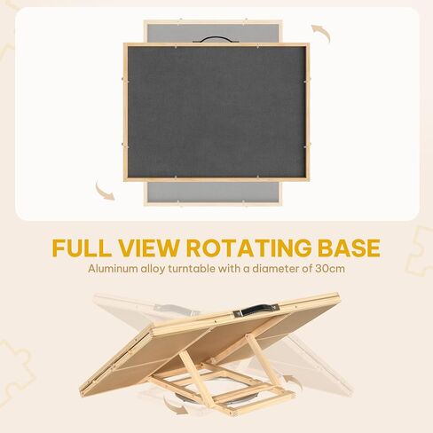 DWVO 2 in 1 Puzzle Board with Drawers, 1000 Pieces Tilting Puzzle Board with Spinning Lazy Susan, Rotating Puzzle Table with Drawers and Cover, Wooden Jigsaw Puzzle Table for Puzzle Enthusiasts in Saudi Arabia