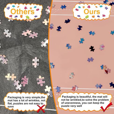 Napzy Puzzle Matt Rollup Puzzles Organizer 1500 1000 500PCS Puzzled Mat Pink Has Gift Box Non-Slip Felt Jigsaw Matt Roll Up Puzzling Board for Jigsawn Keeper Saver with 8 Jigsaws Tray in Saudi Arabia