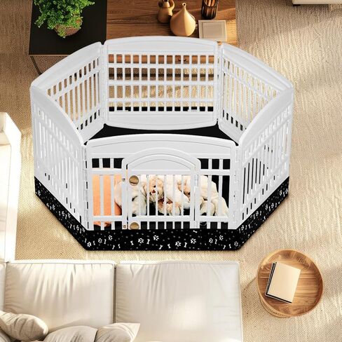 Marsui Dog Playpen Bottom Pad Fits for 36inch W and 24inch H 6 Panels Exercise Pet Dog Mat Puppy Crate Pad Reusable Washable Pet Training Pee Mat Hoop and Loop Design, Playpen Not Included (Gray) in Kuwait