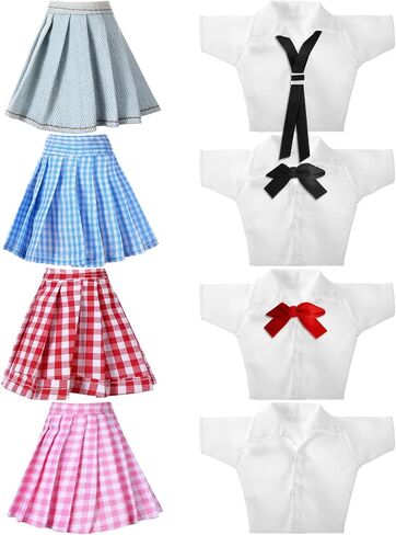 Bencailor 8 Pieces Summer Doll Clothes for 11.8 Inch Doll Accessories Shirt Skirts Dress Outfit Clothing for Birthday Gift(Classic) in Kuwait