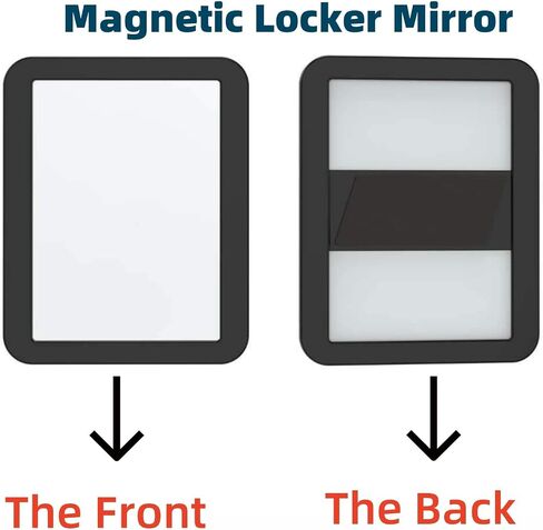 Small 5" x 7" Locker Mirror Magnetic for School Locker, Bathroom, Household Refrigerator,Mirror Locker Accessories with Dandruff Comb for Scalp for Women and Men (Black) in Saudi Arabia