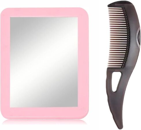 Small 5" x 7" Locker Mirror Magnetic for School Locker, Bathroom, Household Refrigerator,Mirror Locker Accessories with Dandruff Comb for Scalp for Women and Men (Black) in Saudi Arabia