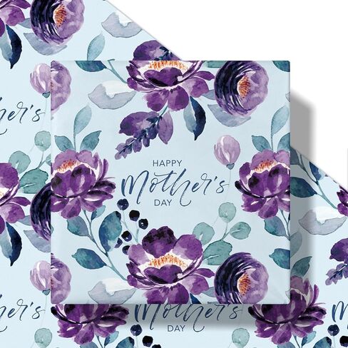 RUSPEPA Mother's Day Wrapping Paper Roll, Mini Roll, Pink Blue Butterfly Floral Design Gift Wrap, Watercolor Happy Mother's Day Gift Paper for Mom, Mother's Day Celebrations, 17 In X 16.4 Ft in Kuwait
