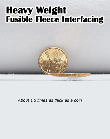 Fusible Fleece Interfacing, One-Sided Loft Fusible Fleece for Sewing, Quilting, Crafts, Clothing, Bags (17 Inches x 5 Yard) Heavy Weight, Easy Iron-On Application, Enhanced Projects in Saudi Arabia