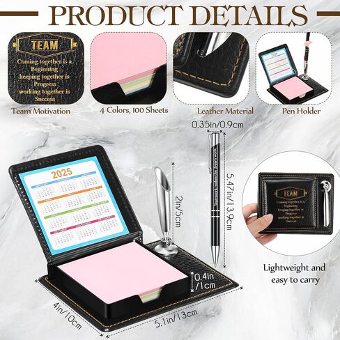 12 Set Employee Appreciation Gifts Bulk Inspirational Gifts Team Gift Bag PU Leather Notepad Holder with Pen Holder Team Keychain Ballpoint Pen Bulk Gifts for Colleagues Employees(Team) in Kuwait