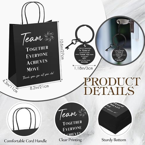 12 Set Employee Appreciation Gifts Bulk Inspirational Gifts Team Gift Bag PU Leather Notepad Holder with Pen Holder Team Keychain Ballpoint Pen Bulk Gifts for Colleagues Employees(Team) in Kuwait